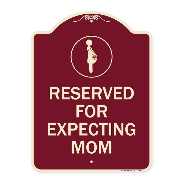 Signmission Reserved for Expecting Mom W/ Graphic Heavy-Gauge Aluminum Sign, 18" L, 24" H, BU-1824-23199 A-DES-BU-1824-23199 - main